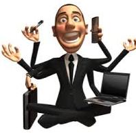 Man with six arms graphic